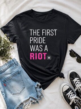 The First Pride Was a Riot Graphic Tee LGBTQ Stonewall Protest Shirt M